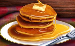 Pancakes and syrup